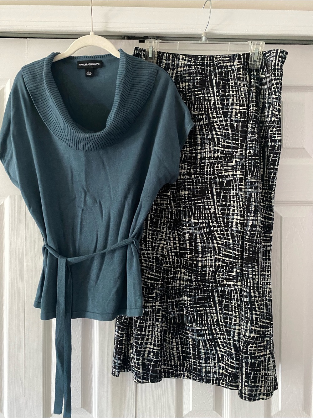 Knit Top and Midi Pull On Skirt Set